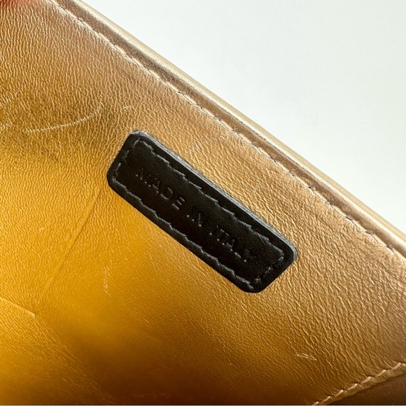 Serena Uziyel Women's Gold Catena Envelope Metallic Leather Clutch Bag - Picture 16 of 16